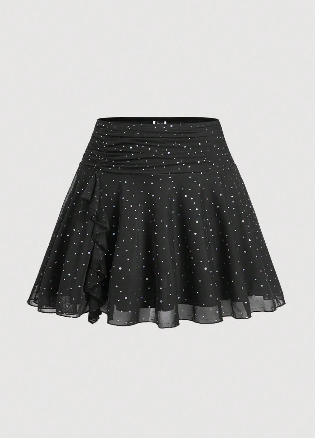 Черная кэжуал однотонная юбка SHEIN клешированная