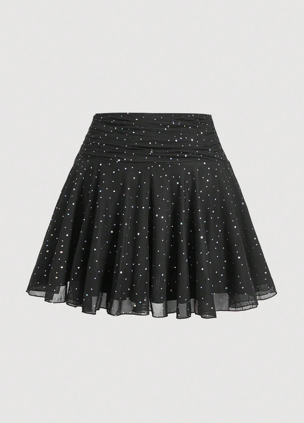 Черная кэжуал однотонная юбка SHEIN клешированная