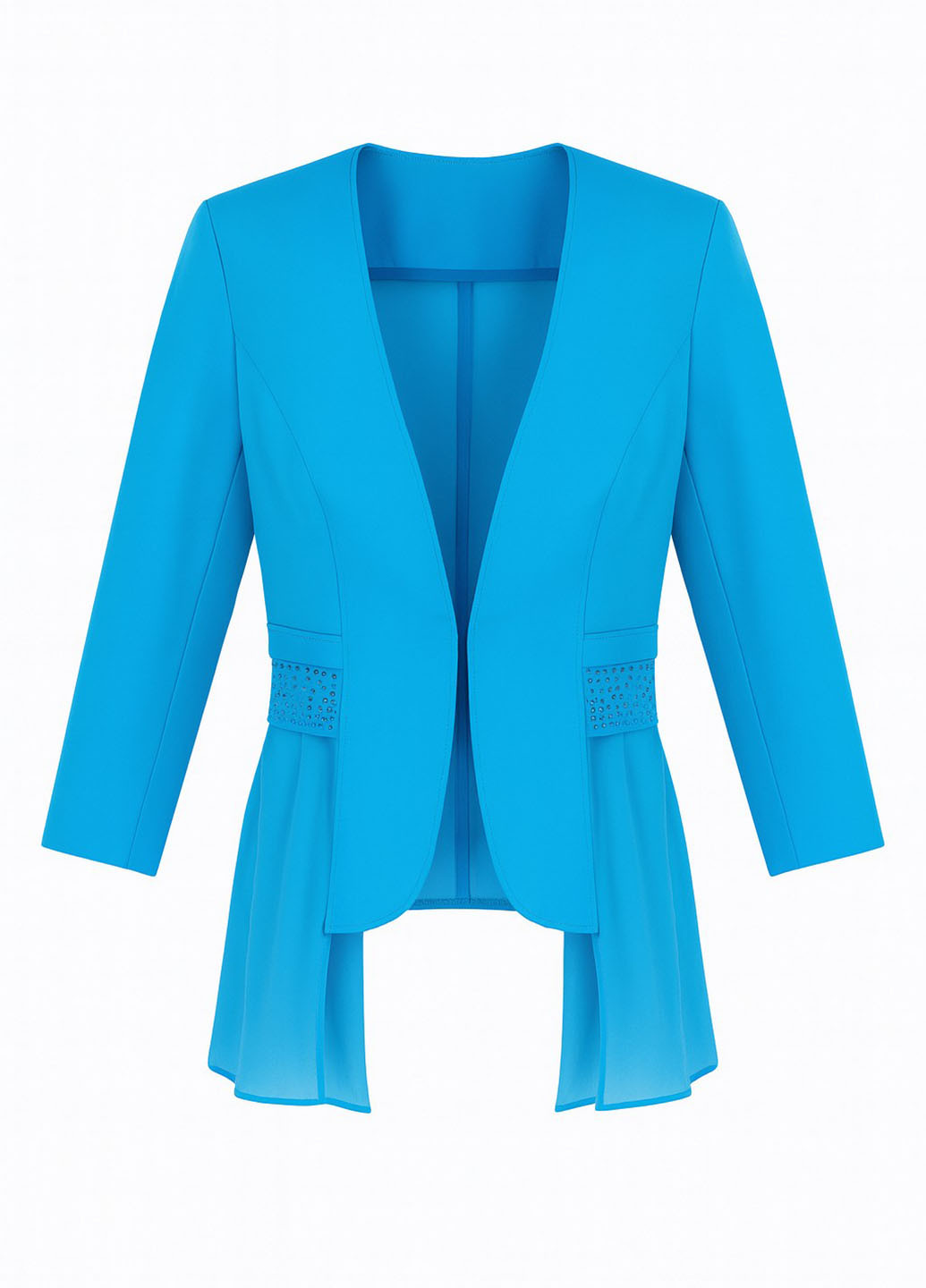 Голубой женский жакет Sassofono однотонный - демисезонный