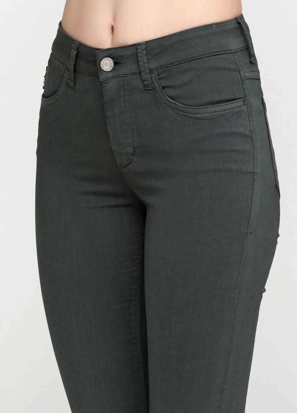 Джинси Bogner завужені однотонні темно-зелені джинсові