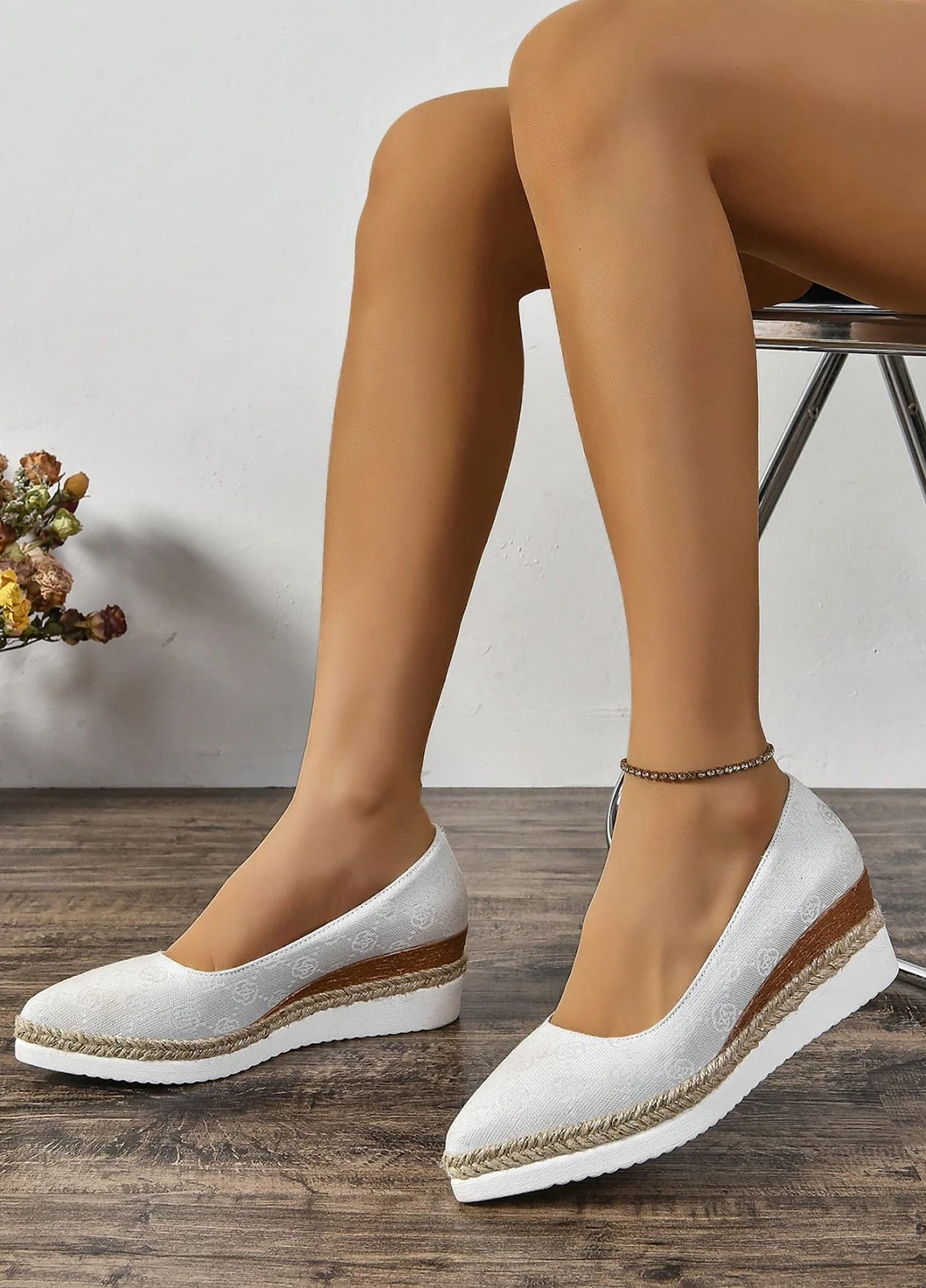 SHEIN Туфлі білий з текстиль, китай — демісезон (323638763)