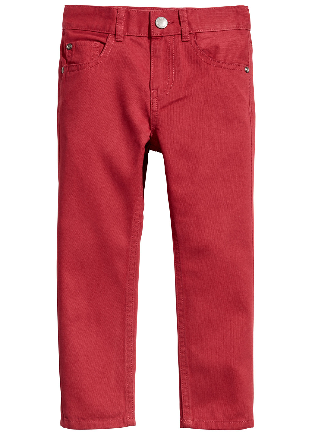 Красные демисезонные зауженные джинсы H&M
