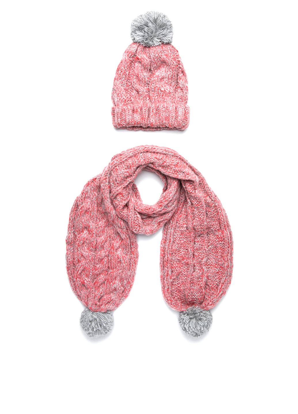 Темно-розовый демисезонный комплект (шарф, шапка) KOTON