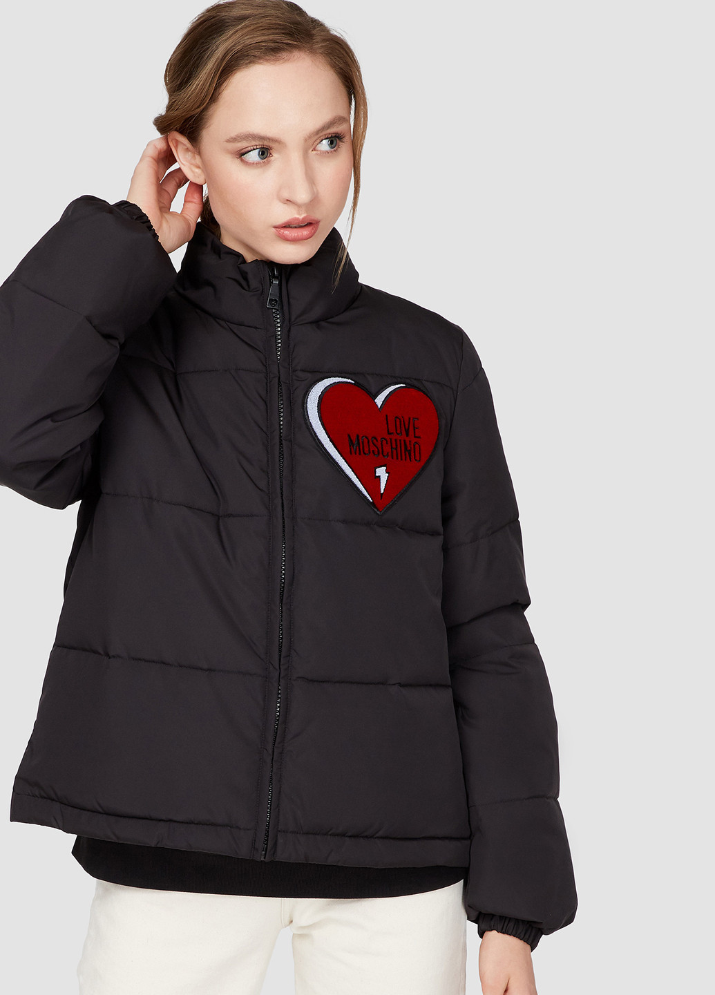 Черная демисезонная куртка Love Moschino