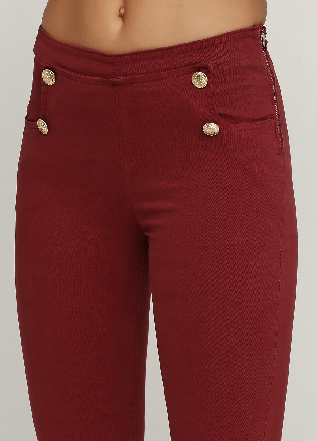 Бордовые джинсовые демисезонные клеш брюки Rinascimento