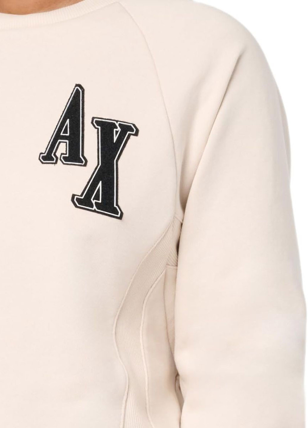 Светло-бежевый свитшот Armani Exchange однотонный аппликация (305838973)