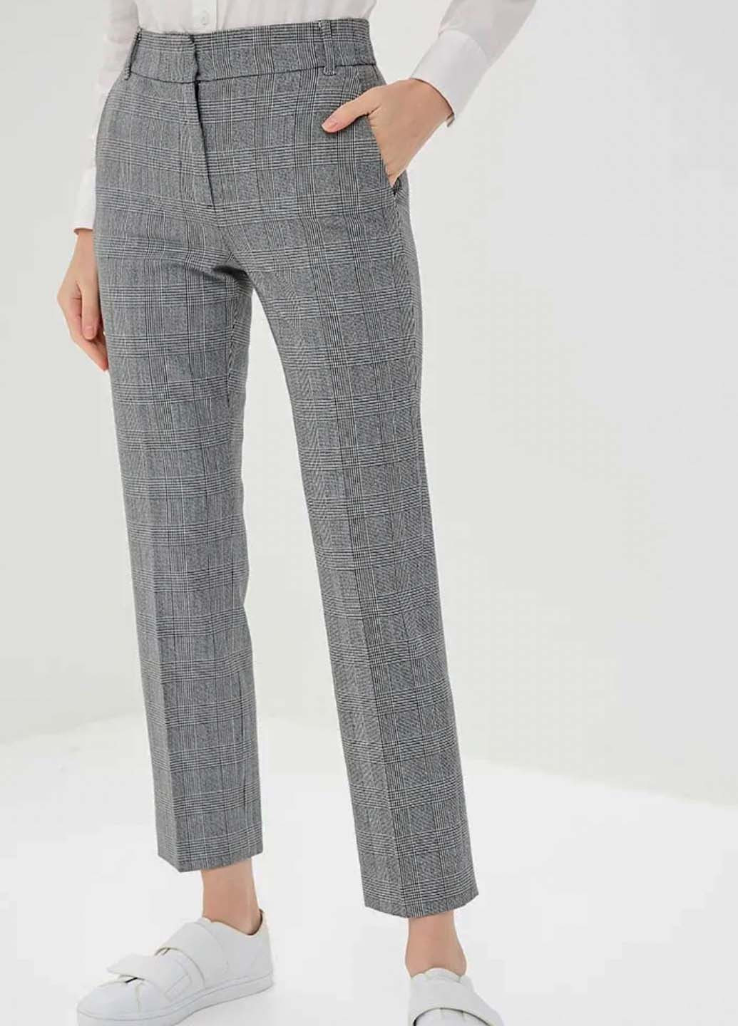 Серые классические демисезонные укороченные, прямые брюки Tommy Hilfiger