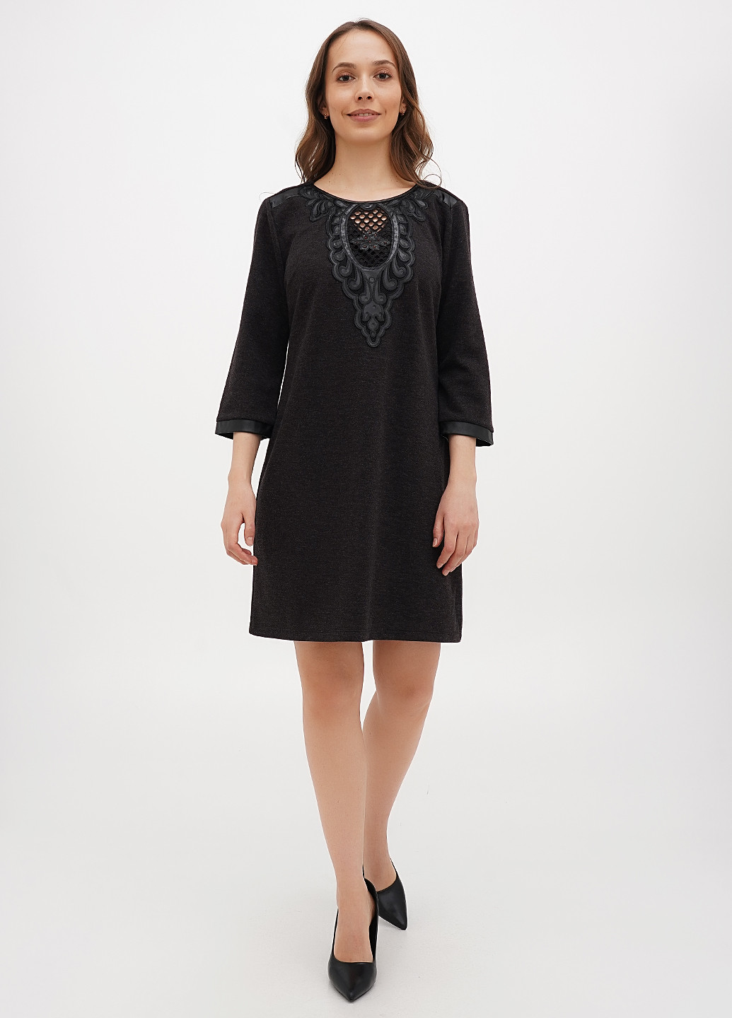 Коричнева кежуал сукня а-силует Sassofono однотонна