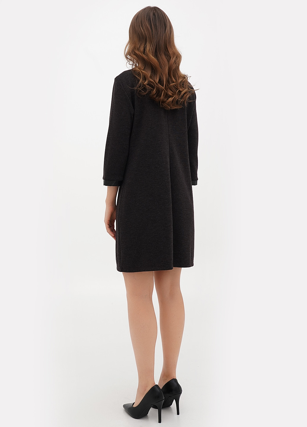 Коричнева кежуал сукня а-силует Sassofono однотонна