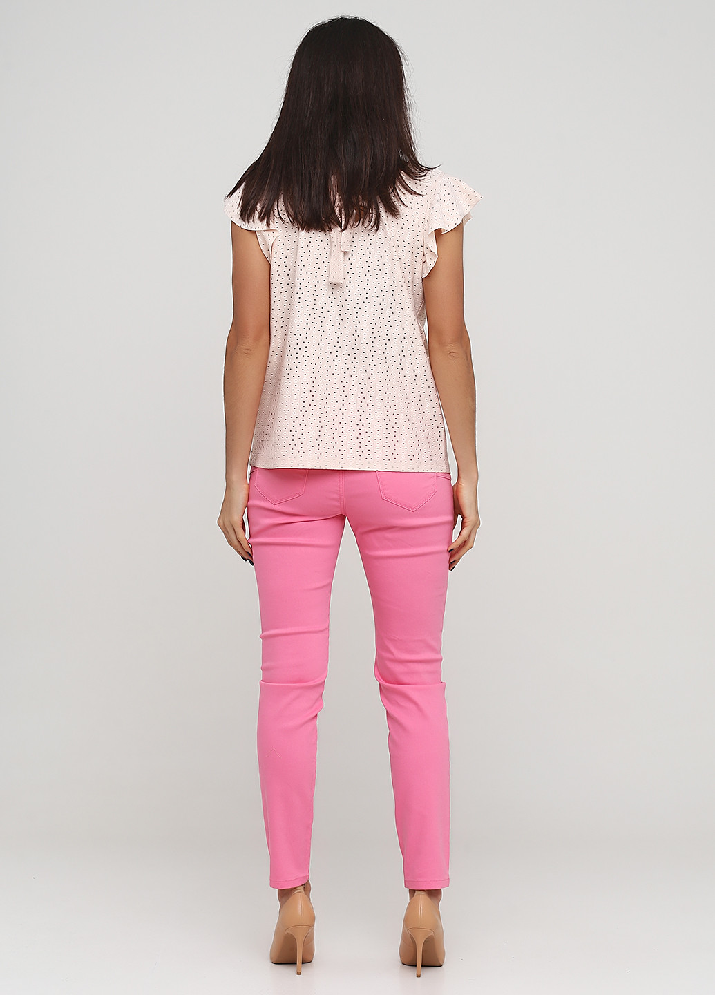 Джинси Jensen завужені однотонні рожеві джинсові бавовна