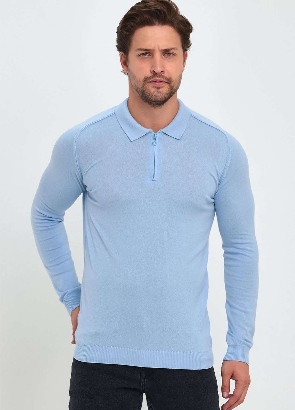 Голубой демисезонный свитер джемпер Trend Collection