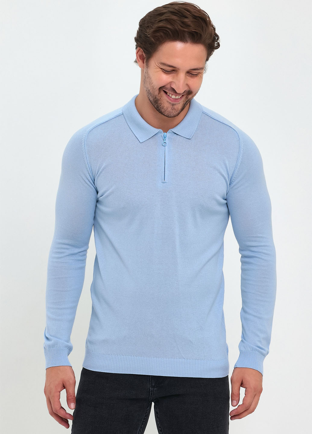 Голубой демисезонный свитер джемпер Trend Collection