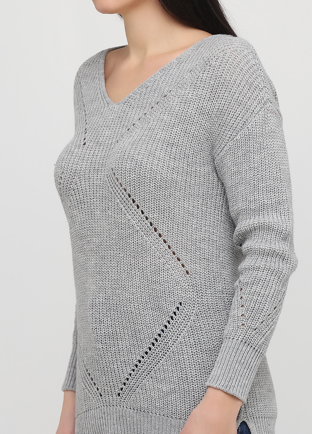 Серый демисезонный пуловер пуловер Francesca's