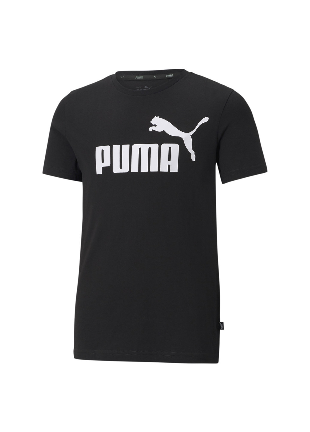 Черная демисезонная детская футболка essentials logo youth tee Puma