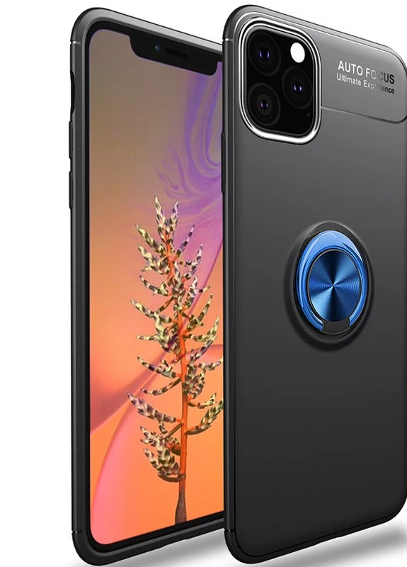 TPU чохол ColorRing під магнітний тримач (opp) для Apple iPhone 12 Pro / 12 (6.1 ') Чорний / Синій (is_00000038440_3) Deen (229727685)