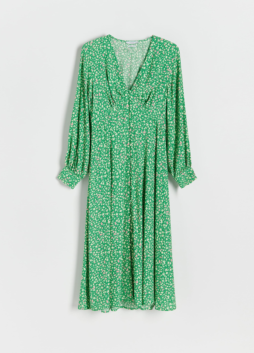 Зелена кежуал сукня Reserved з квітковим принтом