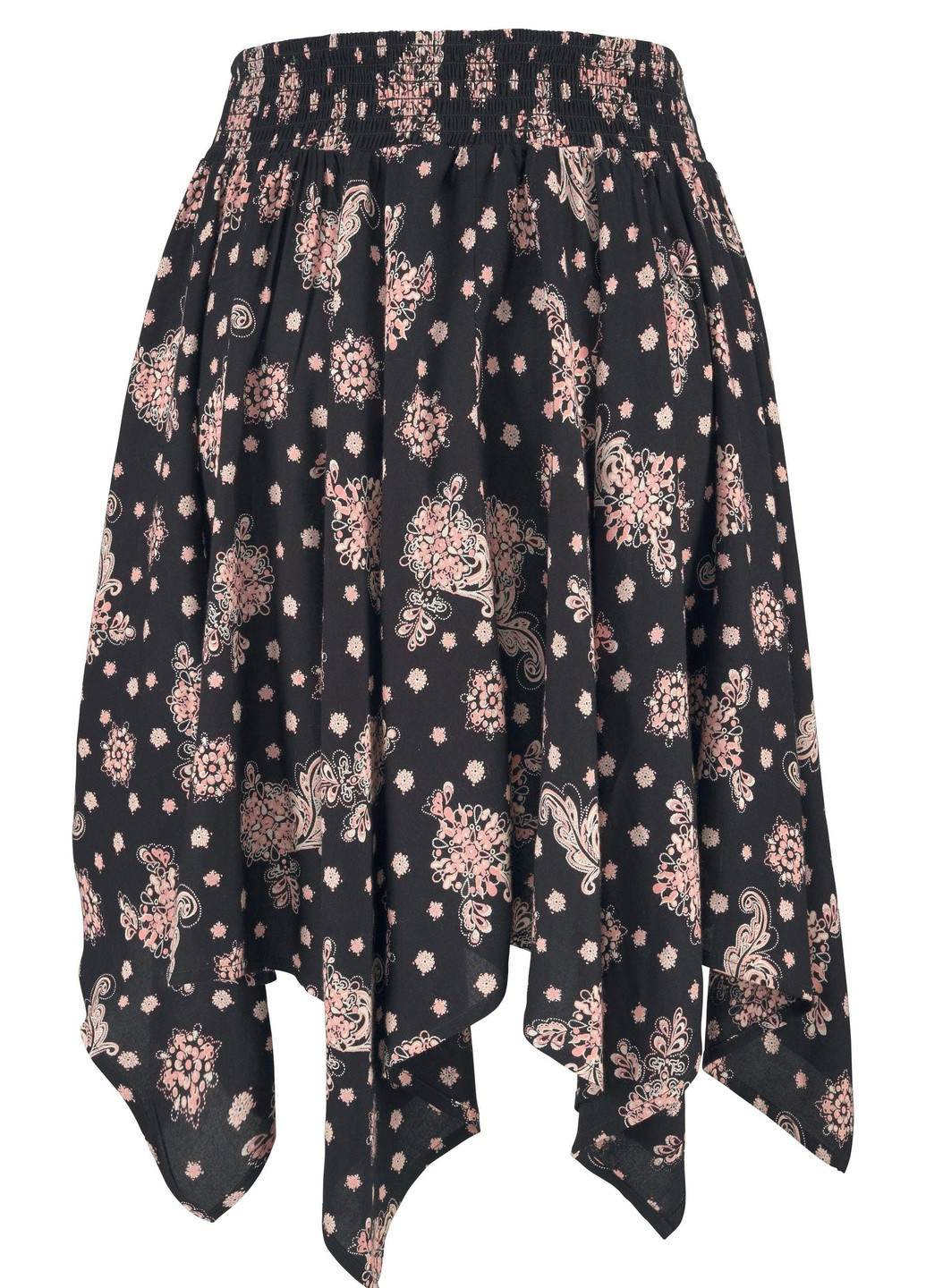 Черная пляжный цветочной расцветки юбка Lascana