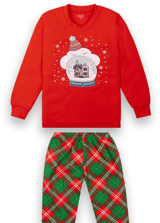 Червона всесезон дитяча піжама для дівчинки лонгслив + брюки Габби