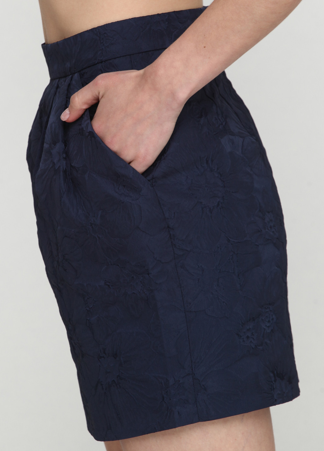 Темно-синяя кэжуал фактурная юбка H&M мини
