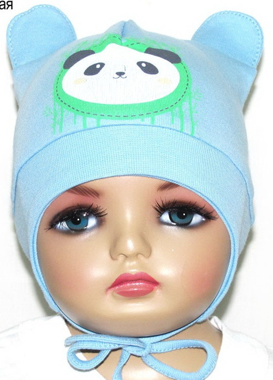 Детская шапка с ушками для мальчика GSK- 46 *Панда* Габби (252744494)