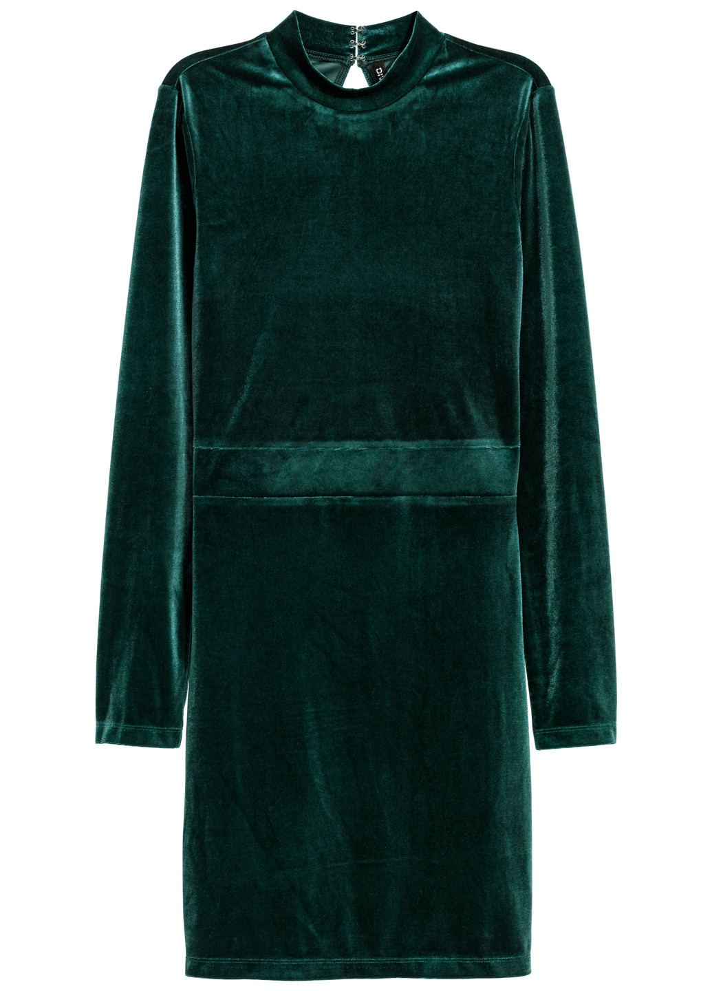 Зелена коктейльна сукня з відкритою спиною H&M однотонна