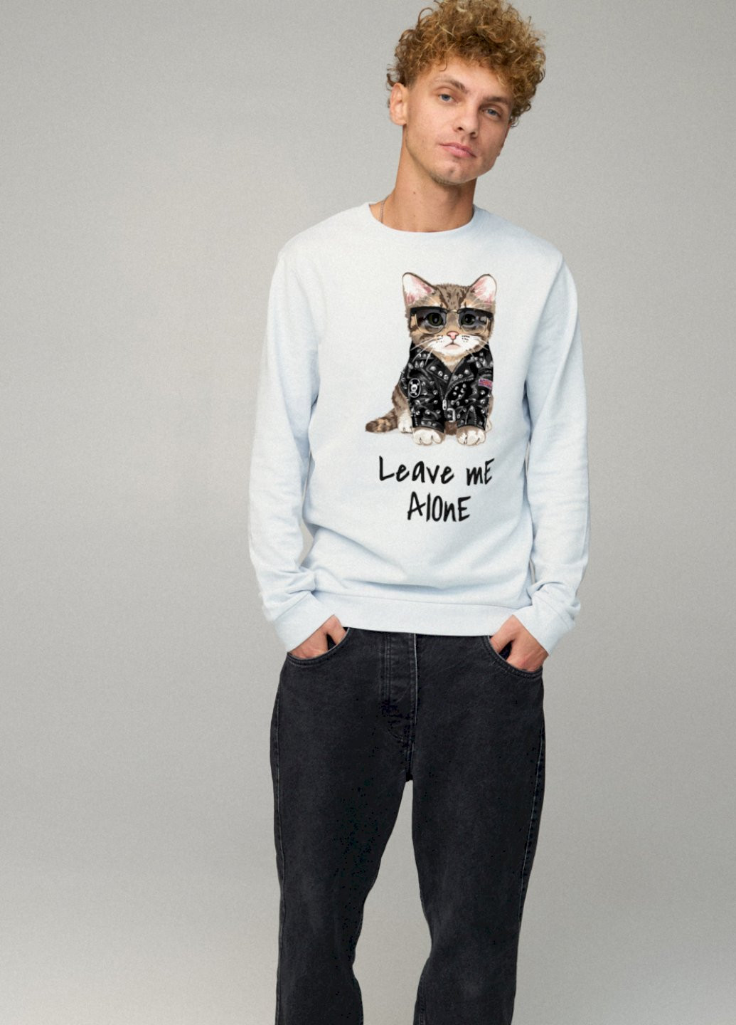 Светло-голубой свитшот мужской basic /no flis/ YAPPI (252259266)