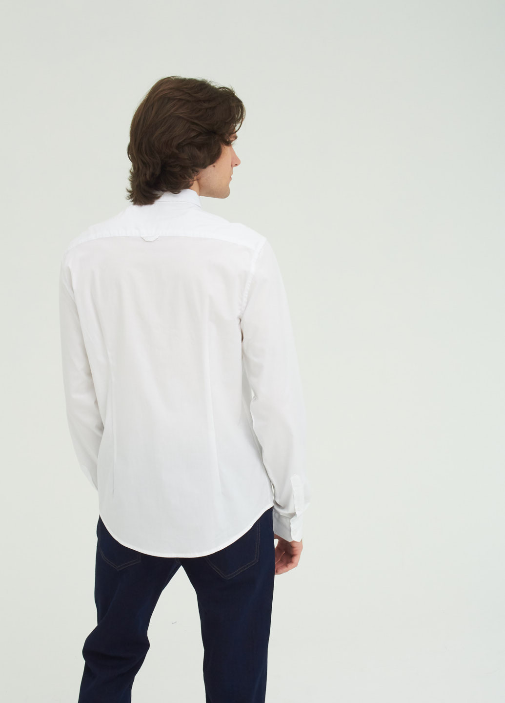 Белая кэжуал рубашка SELA с длинным рукавом