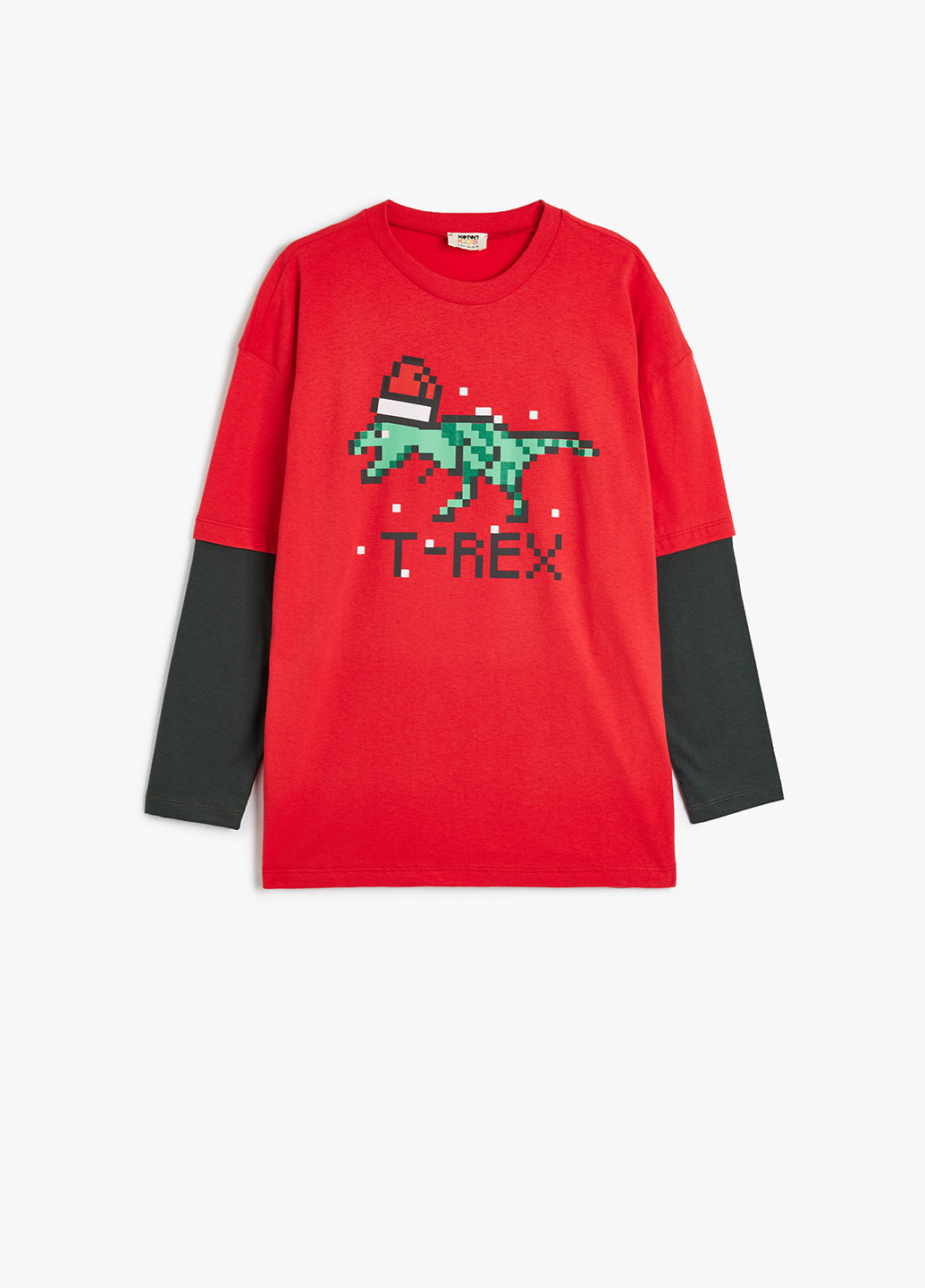 Красный демисезонный кэжуал лонгслив KOTON колор блок