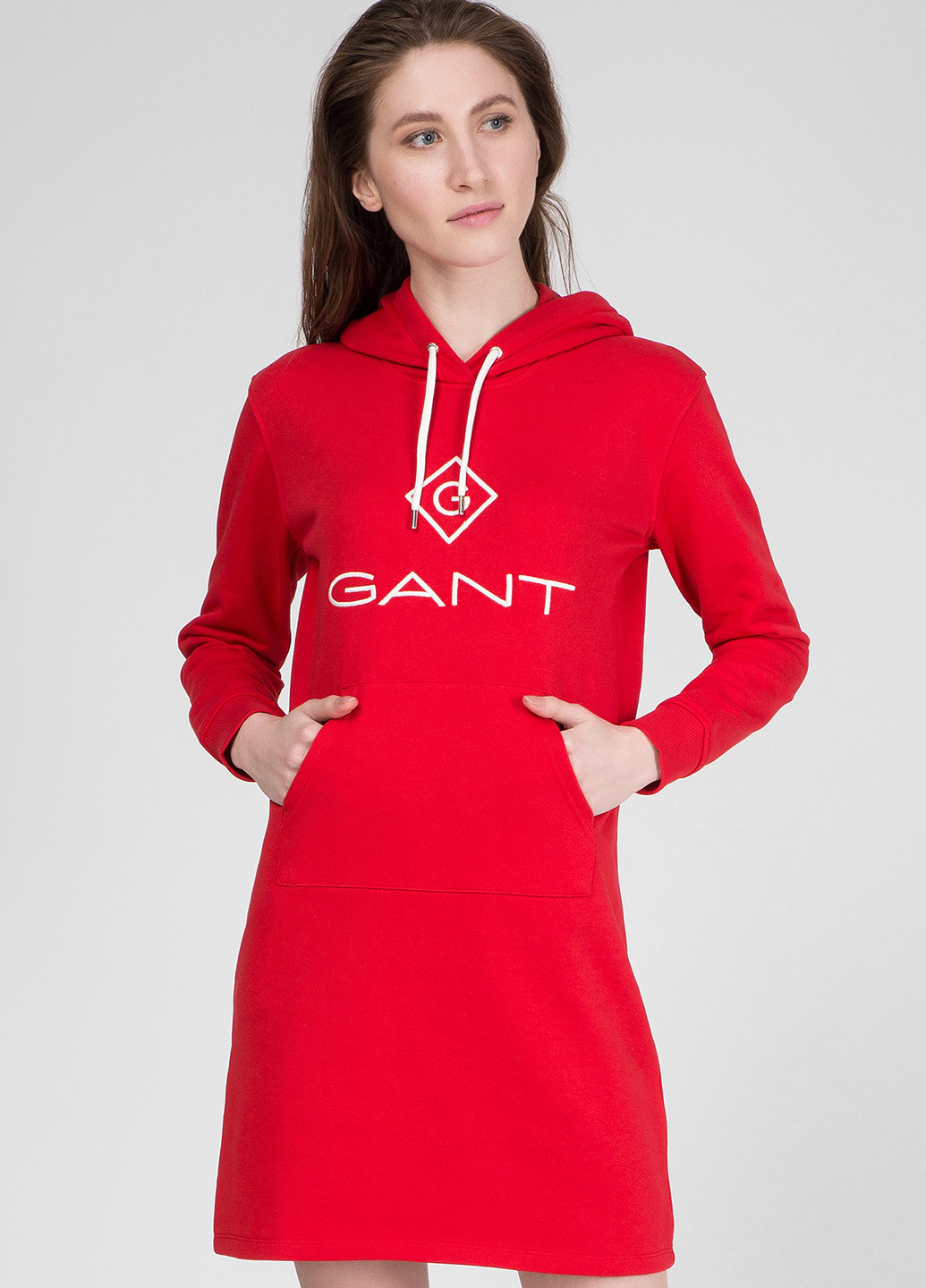 Красное спортивное платье а-силуэт Gant однотонное