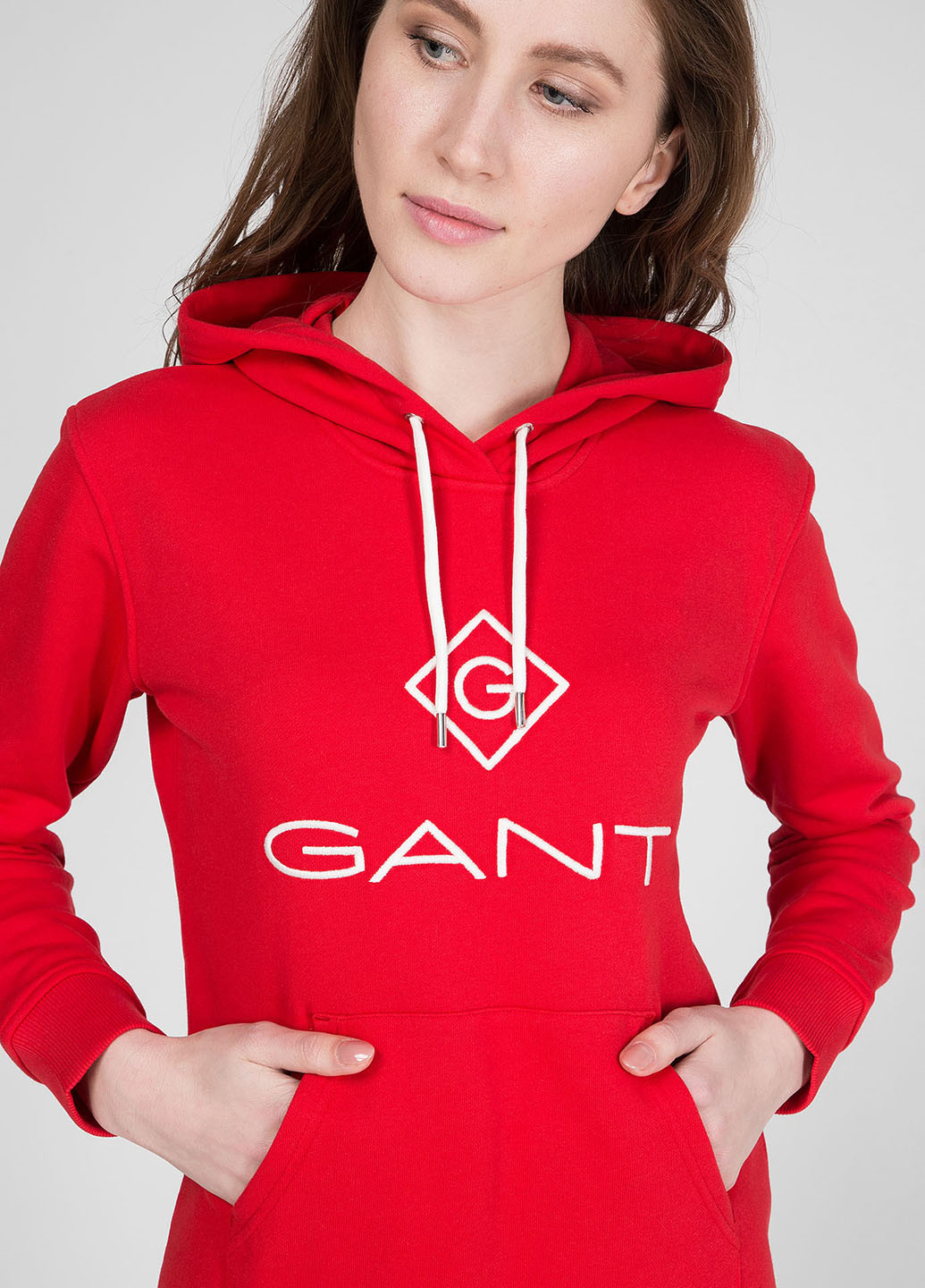 Красное спортивное платье а-силуэт Gant однотонное