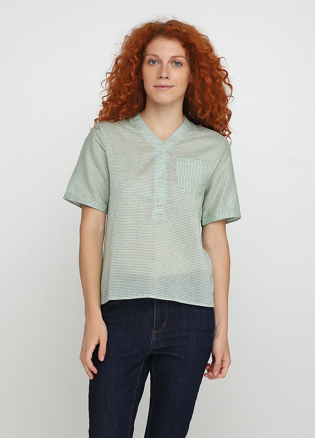 Бледно-зеленая летняя блуза BERENIS