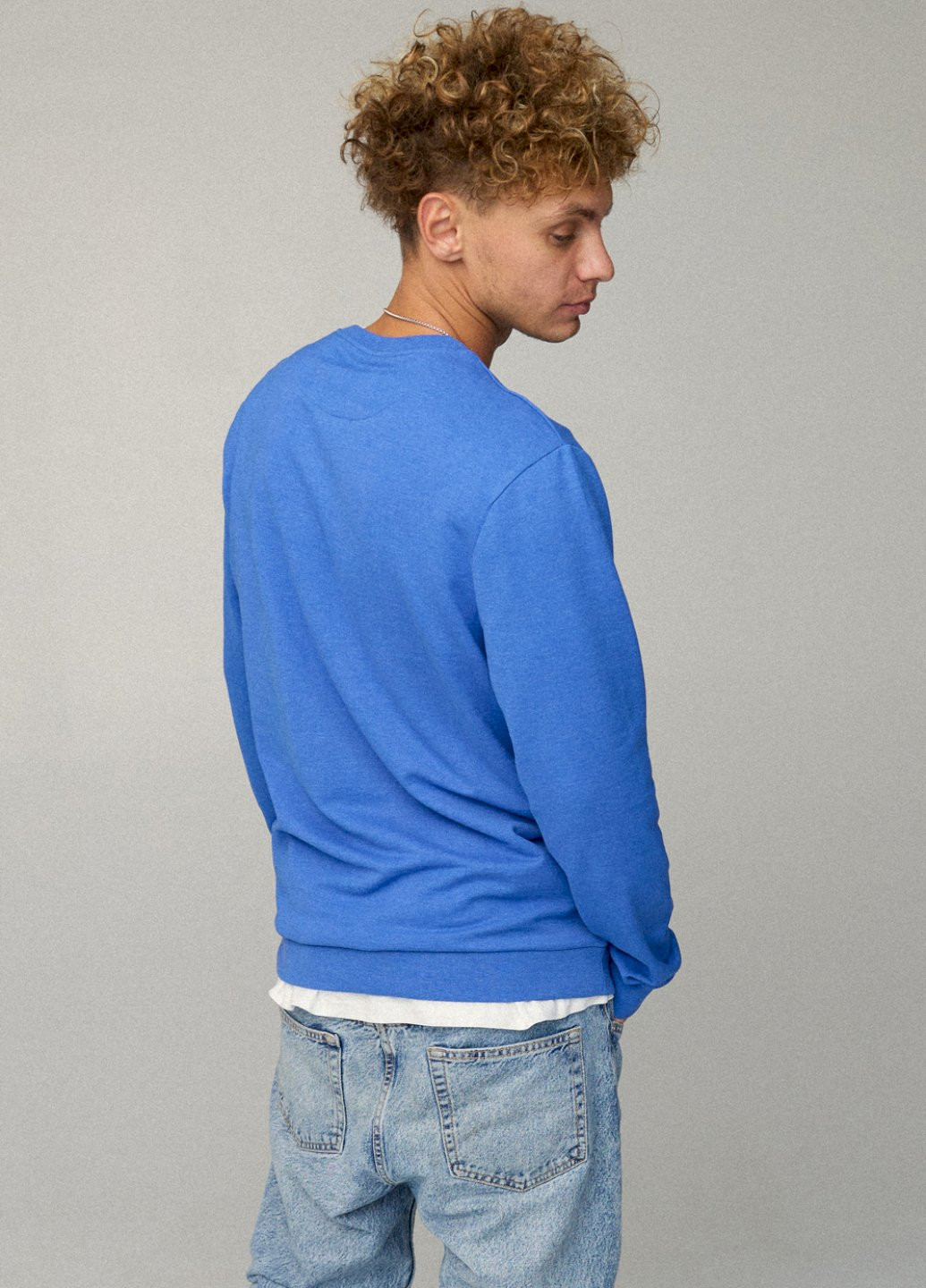 Блакитний світшот чоловічий basic /no flis/ YAPPI (252385924)