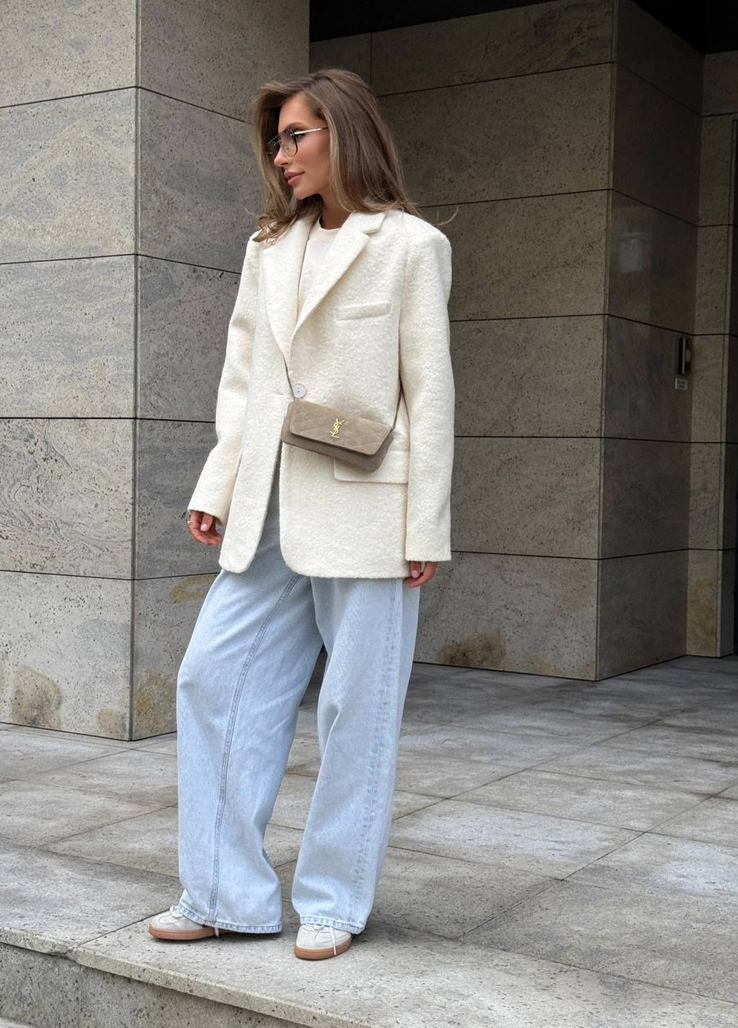 Молочный женский жакет No Brand однотонный - демисезонный