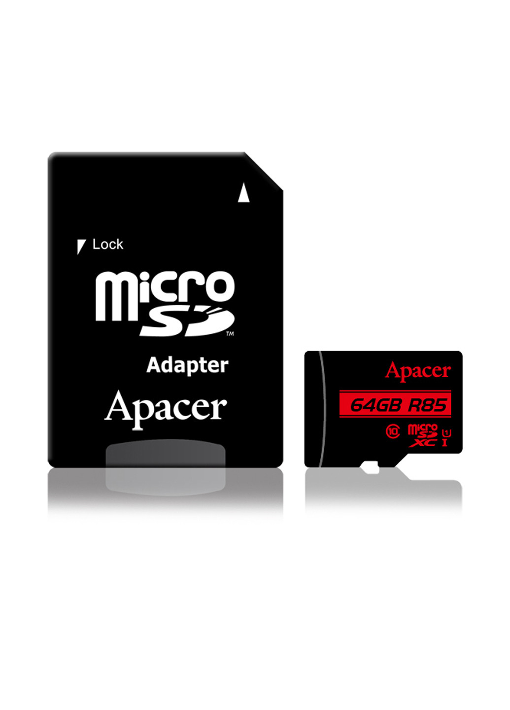Карта пам'яті microSDXC 64GB C10 UHS-I (R85MB / s) + SD-adapter (AP64GMCSX10U5-R) Apacer карта памяти apacer microsdxc 64gb c10 uhs-i (r85mb/s) + sd-adapter (ap64gmcsx10u5-r) (135316868)