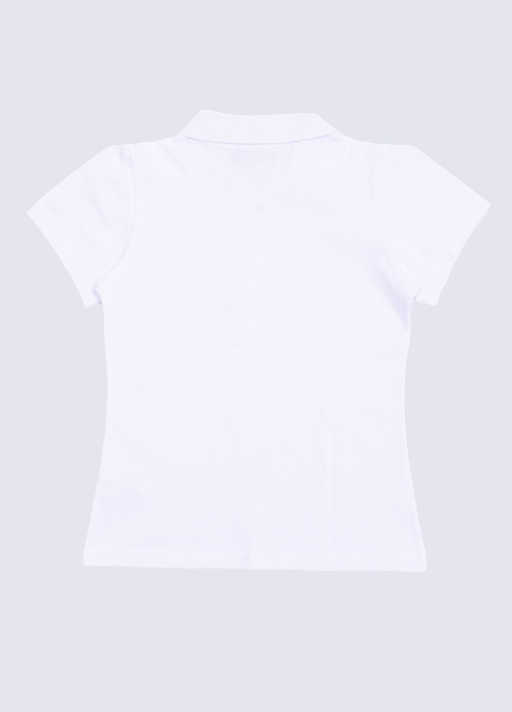 Белая детская футболка-поло для девочки Miss Kiss с надписью