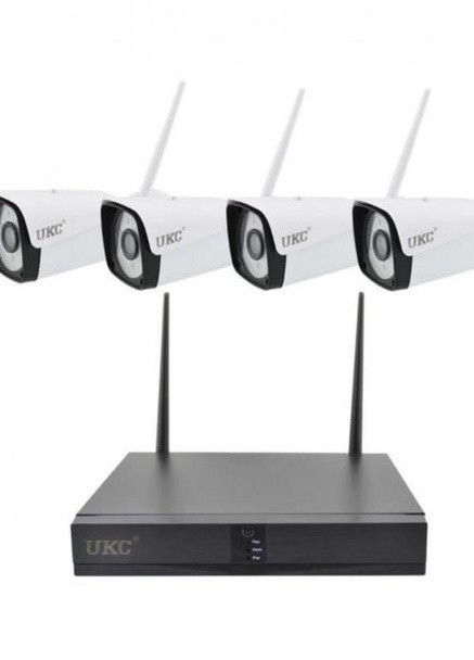 Комплект видеонаблюдения беспроводной DVR KIT CAD Full HD WiFi 4ch набор на 4 камеры и регистратор No Brand 8004/6673 (251455926)