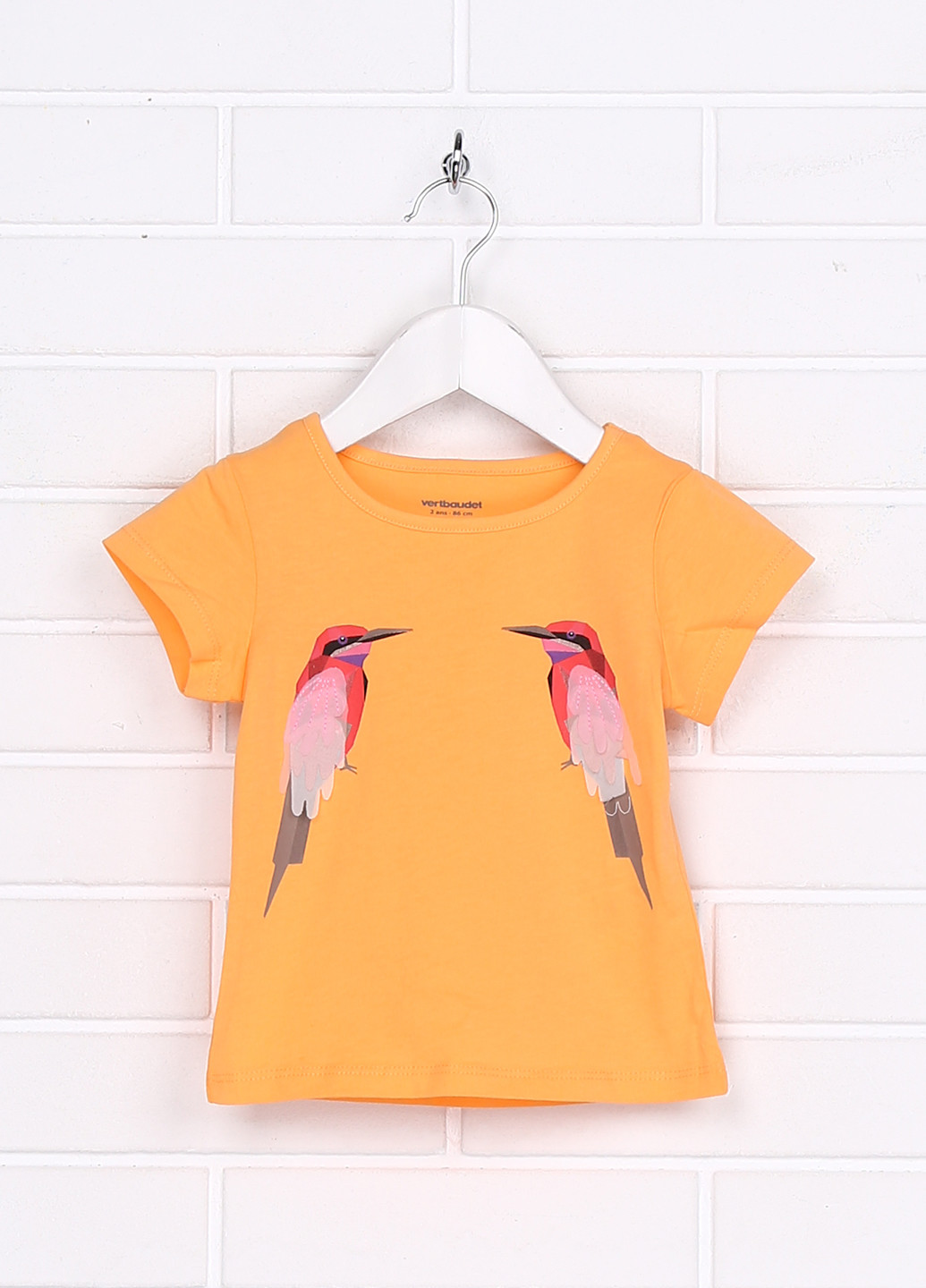 Оранжевая летняя футболка с коротким рукавом Vertbaudet