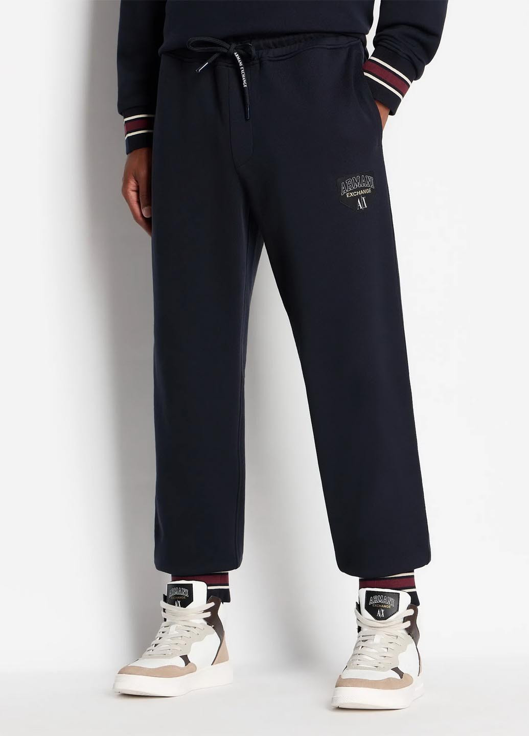 Темно-синие спортивные демисезонные джоггеры брюки Armani Exchange