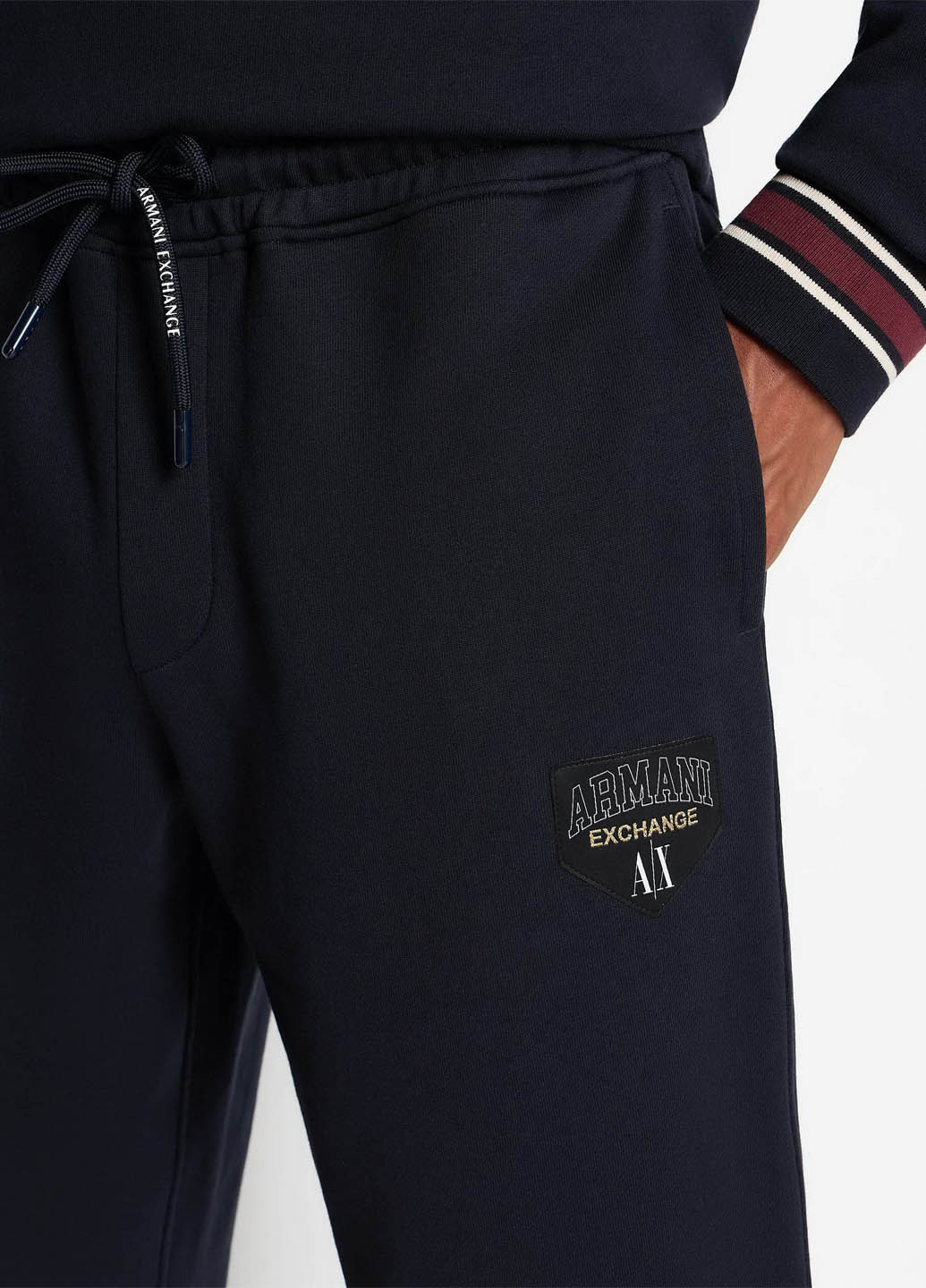 Темно-синие спортивные демисезонные джоггеры брюки Armani Exchange