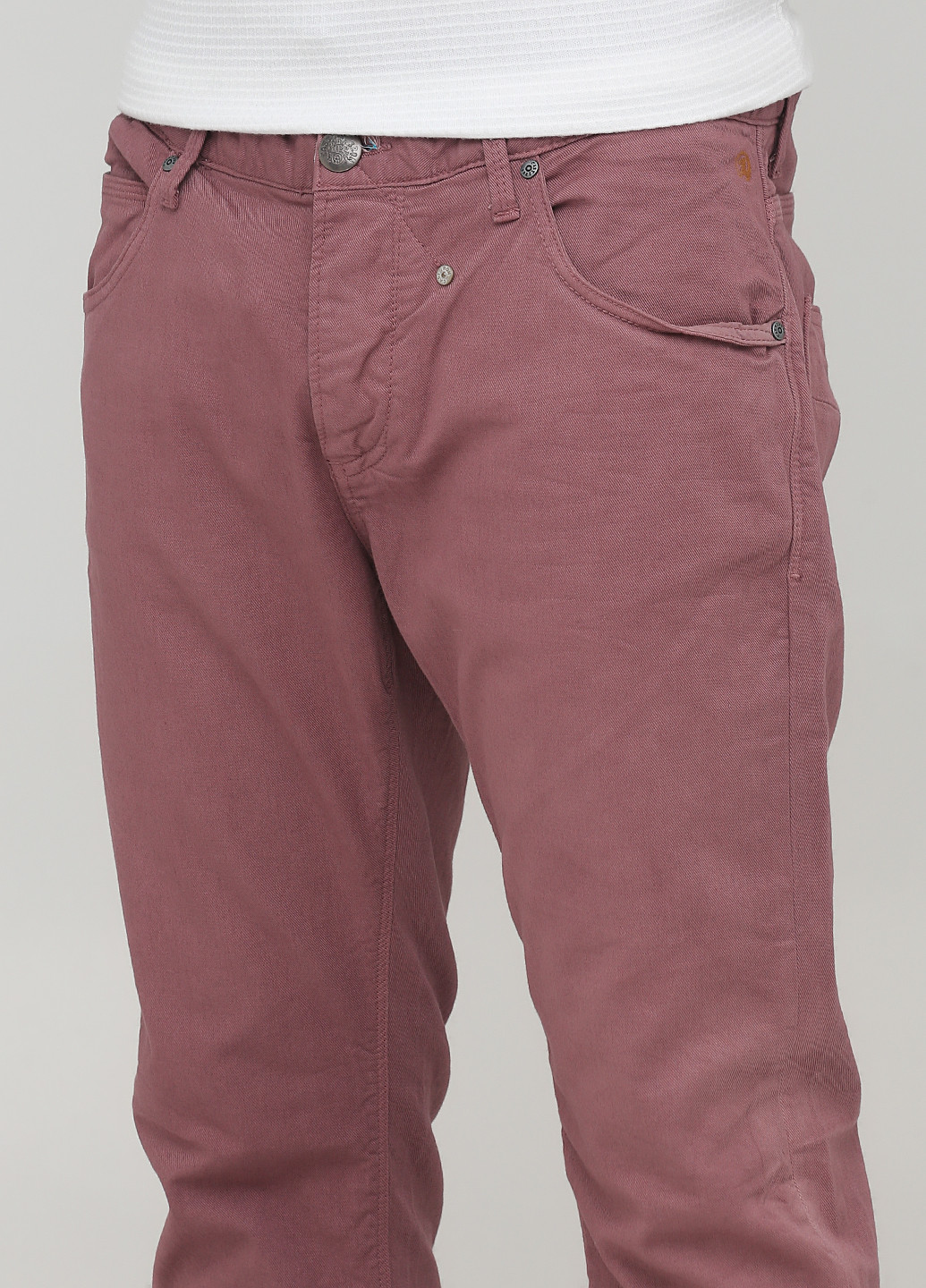 Сиреневые джинсовые демисезонные прямые брюки Cast Iron