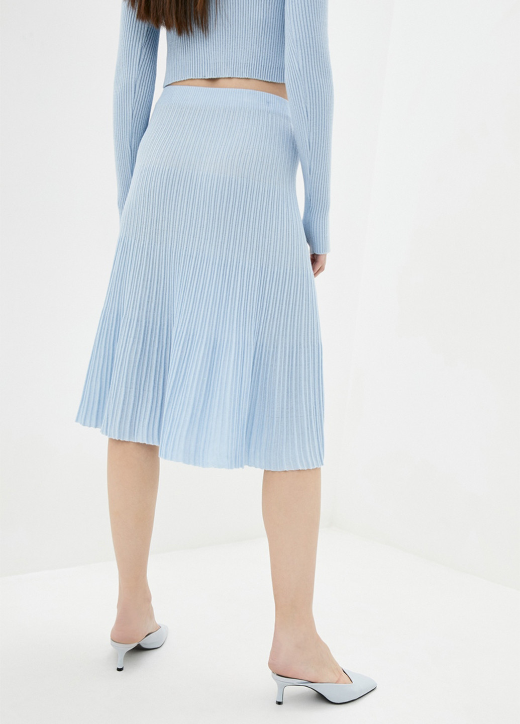 Светло-голубая кэжуал однотонная юбка Sewel плиссе