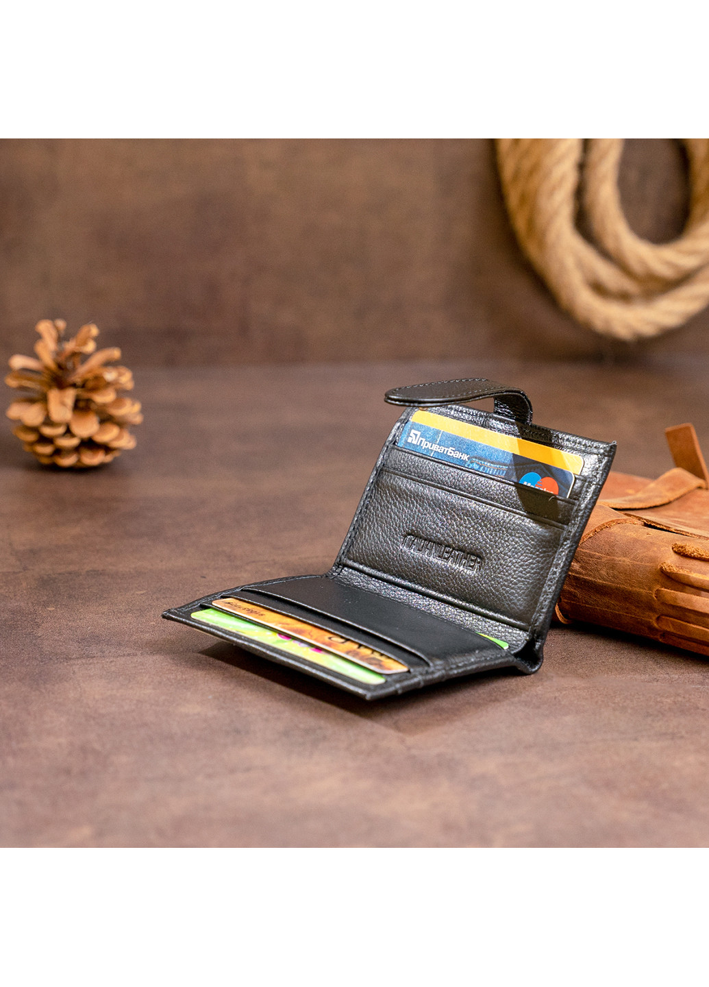 Жіночий шкіряний гаманець-візитниця 10х8,3х1,5 см st leather (229460295)