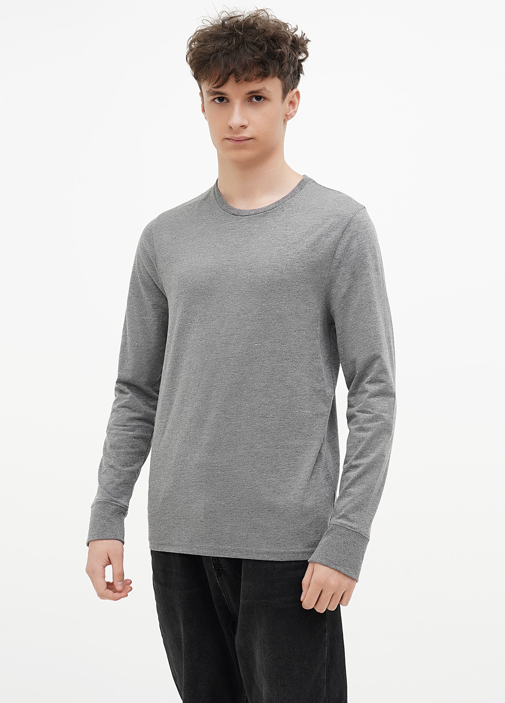Серый демисезонный кэжуал лонгслив Express меланж