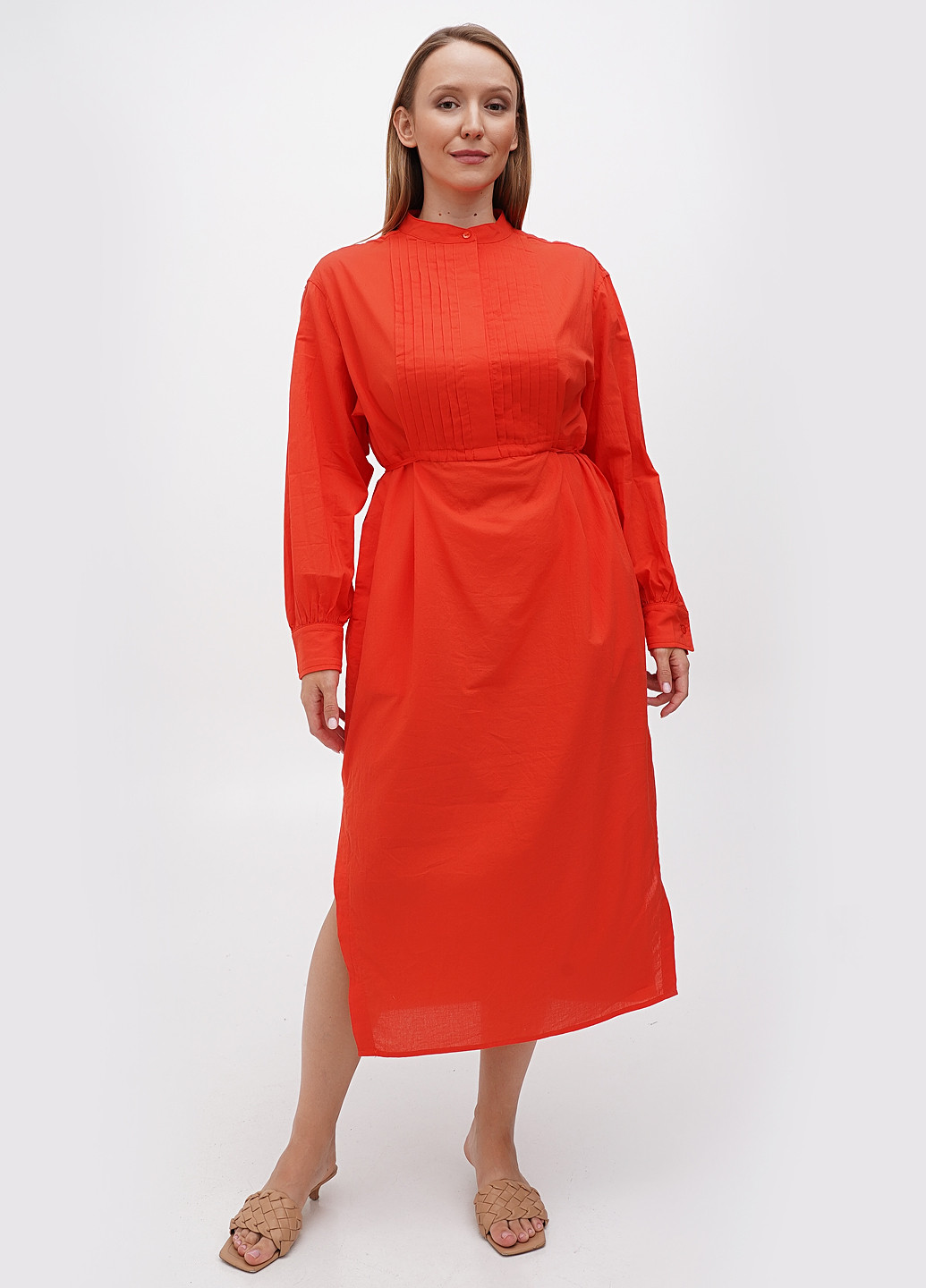 Коралова кежуал сукня Rosa Shock однотонна