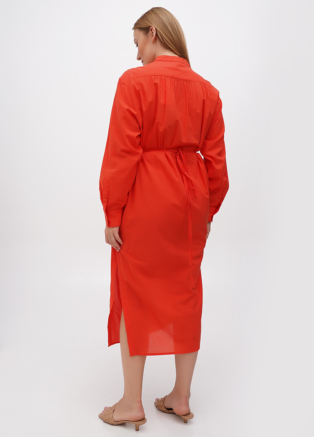 Коралова кежуал сукня Rosa Shock однотонна