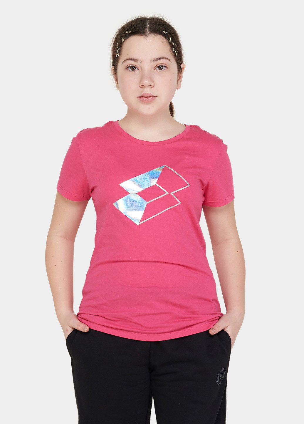 Розовая летняя футболка Lotto SMART G V TEE