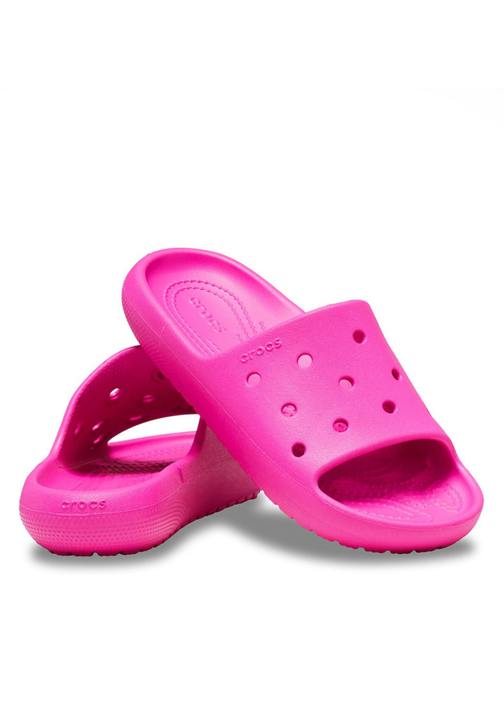 Розовые кэжуал шлепанцы Crocs с перфорацией