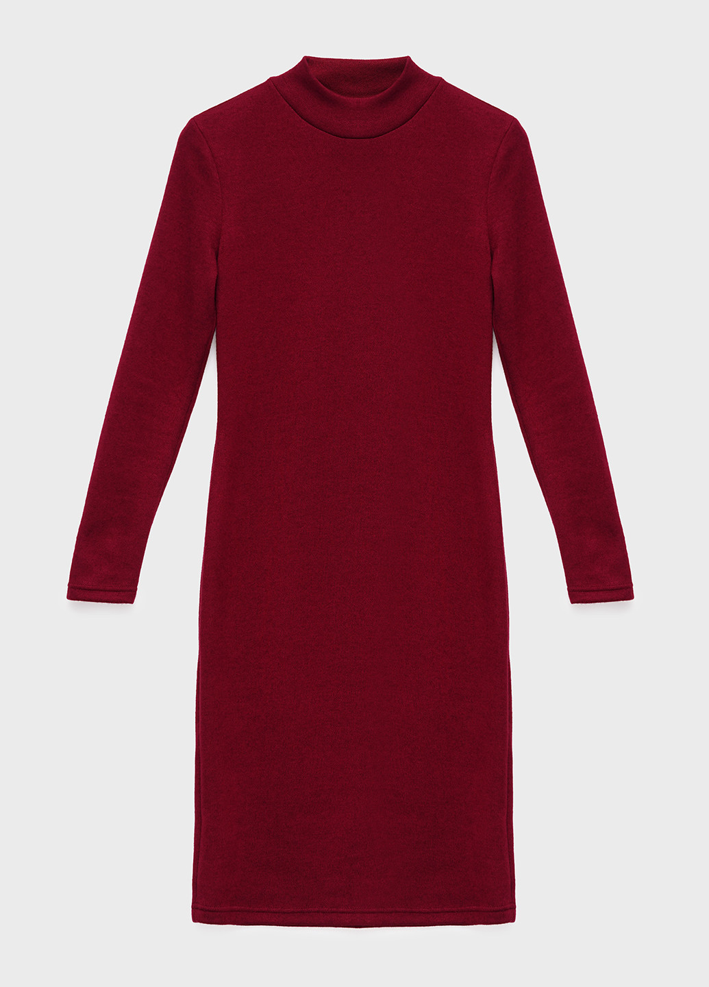 Бордовое кэжуал платье женское из ангоры платье-водолазка KASTA design однотонное