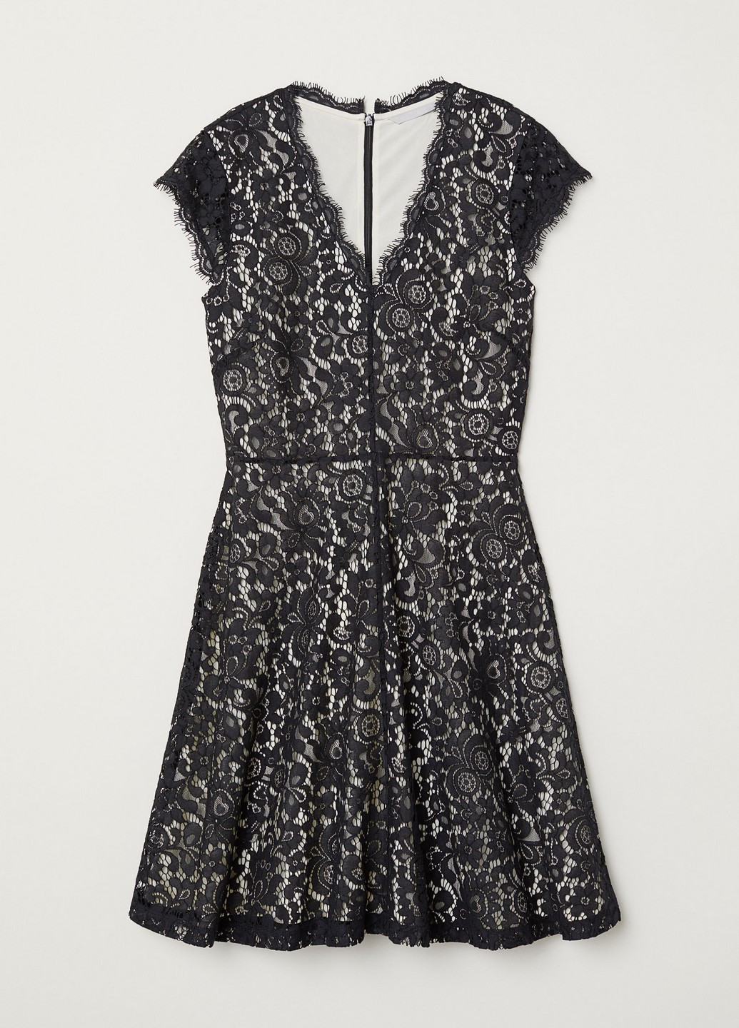 Черно-белое коктейльное платье H&M однотонное