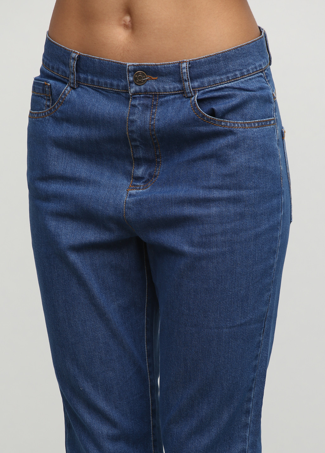 Джинси Jeanne Damas однотонні темно-сині джинсові